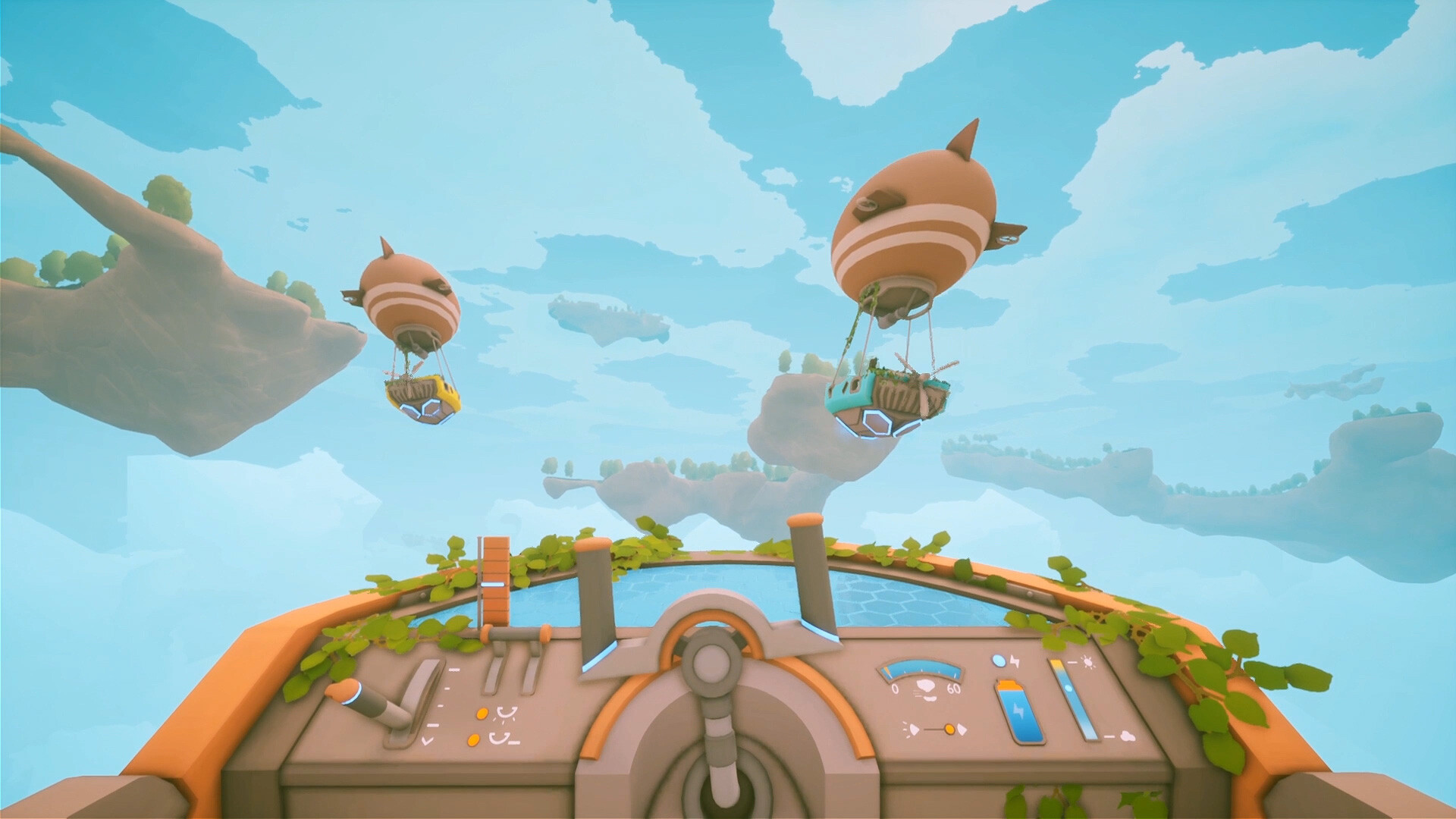 solarpunk airship exploration screenshot